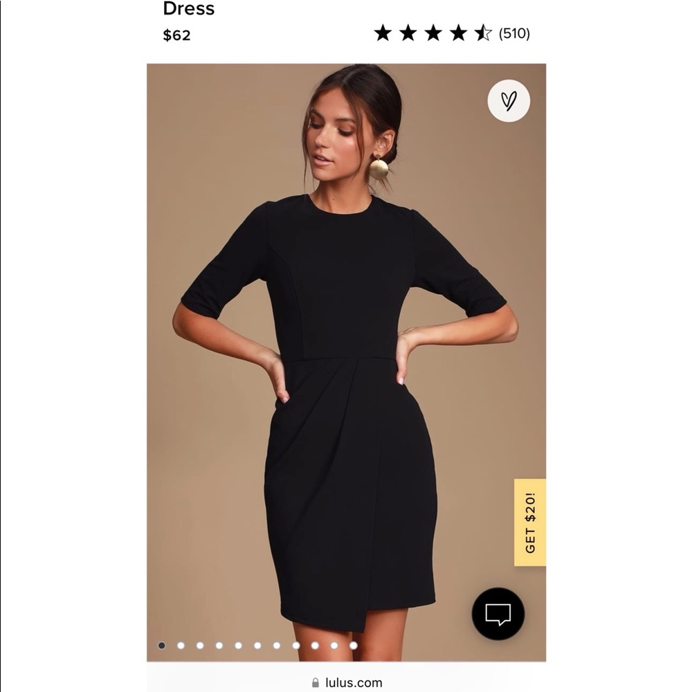 Lulus black Westwood half sleeve dress- size medium
